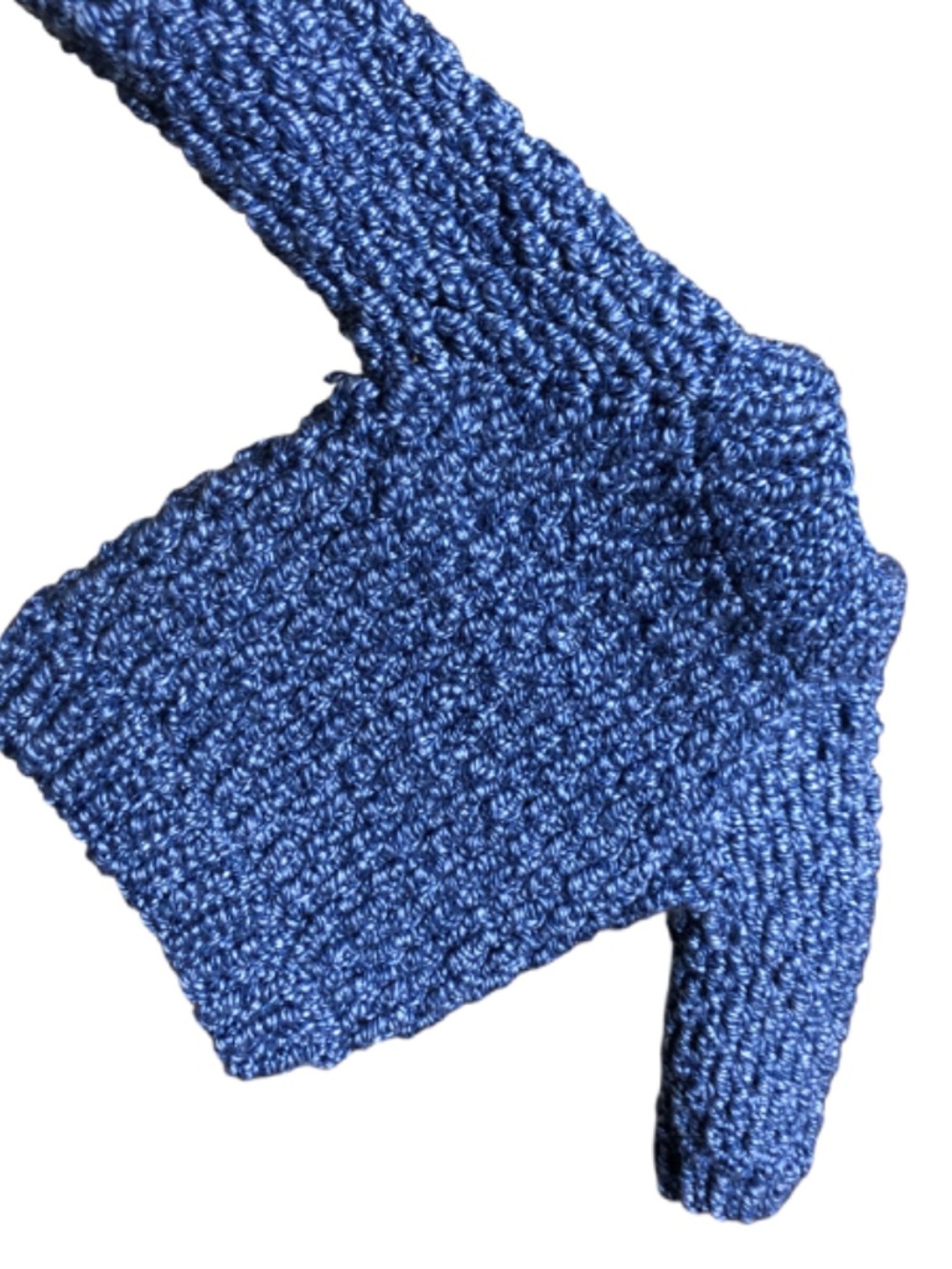 Crochet Baby Sweater, Blue Pullover, Textured Crewneck, Unisex Infant Clothing